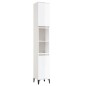 vidaXL Armario de baño madera contrachapada blanco brillo 30x30x190 cm