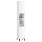vidaXL Armario de baño madera contrachapada blanco brillo 30x30x190 cm