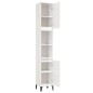 vidaXL Armario de baño madera contrachapada blanco brillo 30x30x190 cm