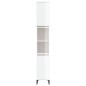 vidaXL Armario de baño madera contrachapada blanco brillo 30x30x190 cm