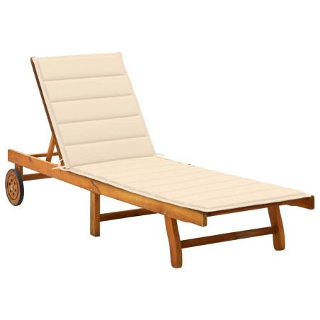 vidaXL Tumbona de jardín con cojín madera maciza de acacia 