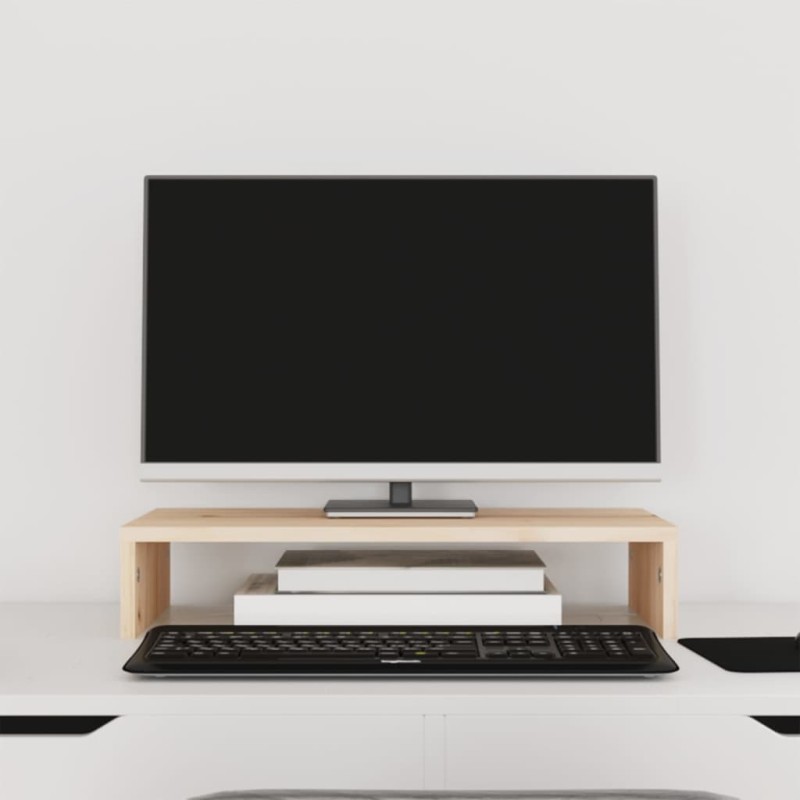 vidaXL Soporte para monitor madera maciza de pino 50x27x10 cm vidaXL Soporte para monitor madera maciza de pino 50x27x10 cm