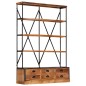 vidaXL Estantería de 4 niveles 6 cajones madera de mango 122x36x181 cm vidaXL Estantería de 4 niveles 6 cajones madera de mango 122x36x181 cm