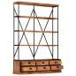 vidaXL Estantería de 4 niveles 6 cajones madera de mango 122x36x181 cm vidaXL Estantería de 4 niveles 6 cajones madera de mango 122x36x181 cm
