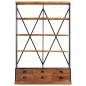 vidaXL Estantería de 4 niveles 6 cajones madera de mango 122x36x181 cm vidaXL Estantería de 4 niveles 6 cajones madera de mango 122x36x181 cm