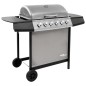 vidaXL Barbacoa de gas con 6 fogones negro y plateado vidaXL Barbacoa de gas con 6 fogones negro y plateado
