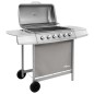 vidaXL Barbacoa de gas con 6 fogones plateado