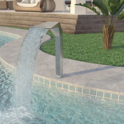 vidaXL Fuente de piscina de acero inoxidable 50x30x90 cm plateada  