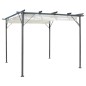 vidaXL Pérgola con tejado retráctil acero color blanco crema 3x3 m vidaXL Pérgola con tejado retráctil acero color blanco crema 3x3 m