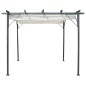 vidaXL Pérgola con tejado retráctil acero color blanco crema 3x3 m vidaXL Pérgola con tejado retráctil acero color blanco crema 3x3 m