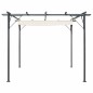 vidaXL Pérgola con tejado retráctil acero color blanco crema 3x3 m vidaXL Pérgola con tejado retráctil acero color blanco crema 3x3 m