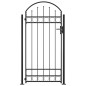 vidaXL Puerta de valla con arco y 2 postes negra 105x204 cm vidaXL Puerta de valla con arco y 2 postes negra 105x204 cm