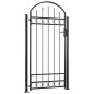 vidaXL Puerta de valla con arco y 2 postes negra 105x204 cm vidaXL Puerta de valla con arco y 2 postes negra 105x204 cm