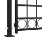 vidaXL Puerta de valla con arco y 2 postes negra 105x204 cm vidaXL Puerta de valla con arco y 2 postes negra 105x204 cm