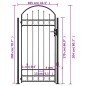 vidaXL Puerta de valla con arco y 2 postes negra 105x204 cm vidaXL Puerta de valla con arco y 2 postes negra 105x204 cm