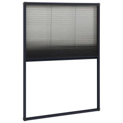 vidaXL Mosquitera plisada para ventanas aluminio antracita 80x120cm