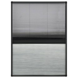 vidaXL Mosquitera plisada para ventanas aluminio con sombra 80x120 cm