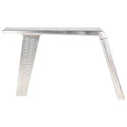 vidaXL Escritorio de ala de avión metal plateado 112x50x76 cm