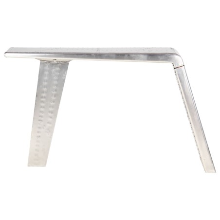 vidaXL Escritorio de ala de avión metal plateado 112x50x76 cm