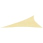 vidaXL Toldo de vela HDPE beige 160 g/m² 3x4x5 m