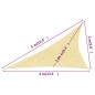 vidaXL Toldo de vela HDPE beige 160 g/m² 3x4x5 m