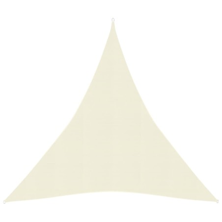 vidaXL Toldo de vela HDPE color crema 160 g/m² 5x7x7 m