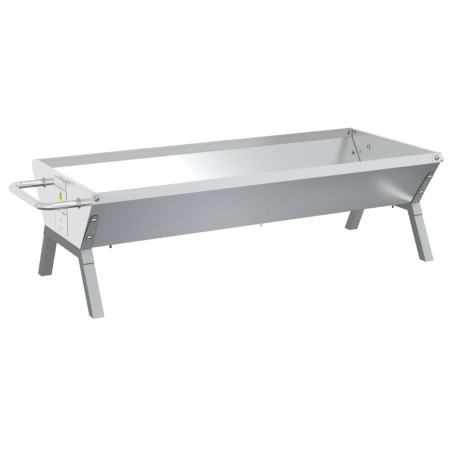 vidaXL Bandeja para barbacoa acero inoxidable plateado 118x42x30,5 cm