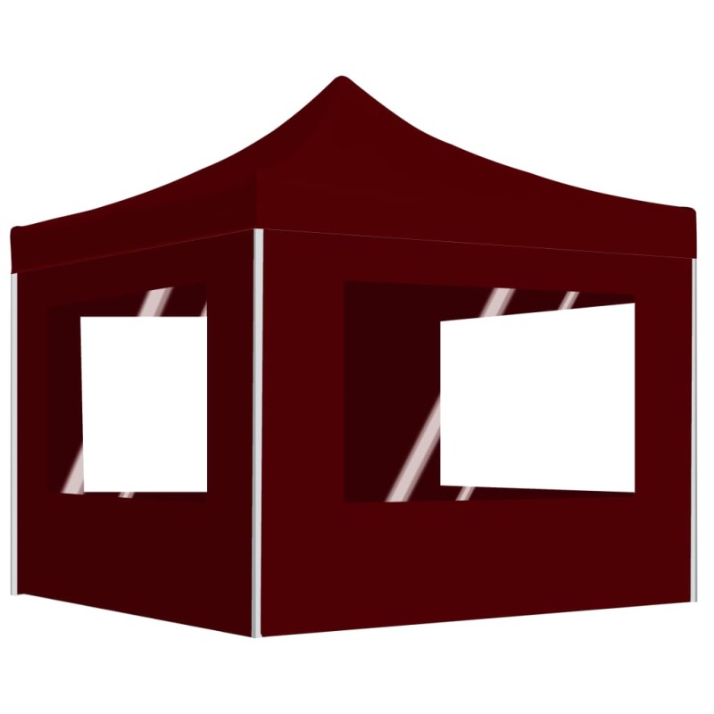 vidaXL Carpa plegable profesional y paredes aluminio rojo tinto 3x3m vidaXL Carpa plegable profesional y paredes aluminio rojo tinto 3x3m
