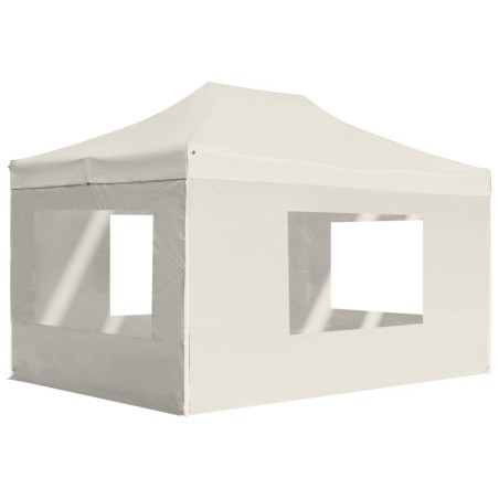 vidaXL Carpa plegable profesional con paredes aluminio crema 4,5x3 m