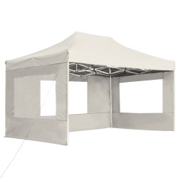 vidaXL Carpa plegable profesional con paredes aluminio crema 4,5x3 m