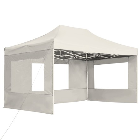 vidaXL Carpa plegable profesional con paredes aluminio crema 4,5x3 m