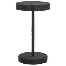 vidaXL Mesa de jardín de ratán sintético negro 60,5x106 cm