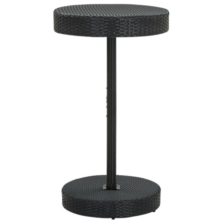 vidaXL Mesa de jardín de ratán sintético negro 60,5x106 cm