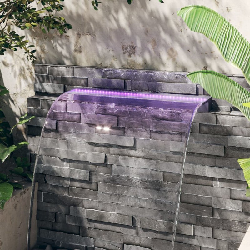 vidaXL Fuente cascada con LED RGB acrílico 90 cm vidaXL Fuente cascada con LED RGB acrílico 90 cm