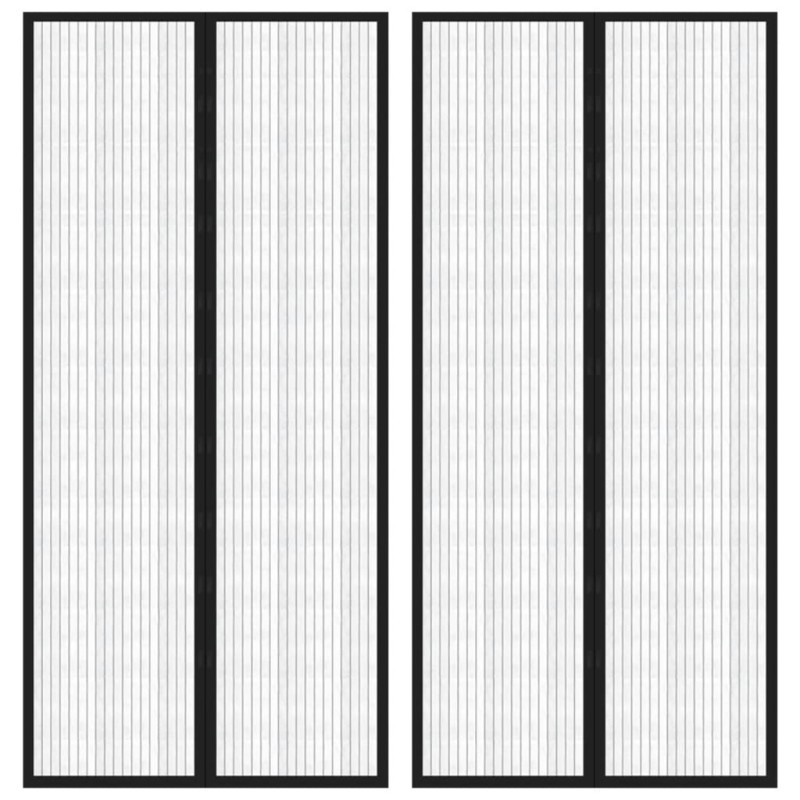 vidaXL Mosquiteras para puerta bloque magnético 2 uds negro 220x110 cm vidaXL Mosquiteras para puerta bloque magnético 2 uds negro 220x110 cm