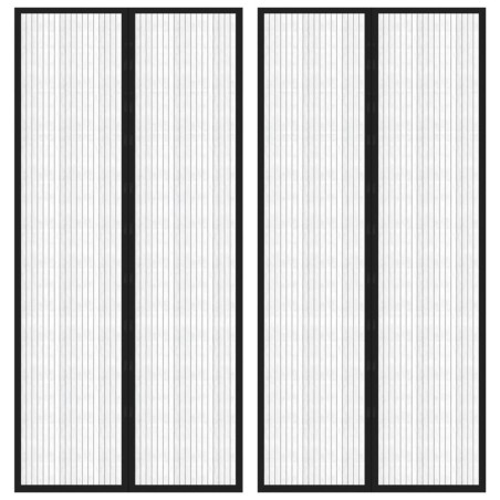vidaXL Mosquiteras para puerta bloque magnético 2 uds negro 220x110 cm