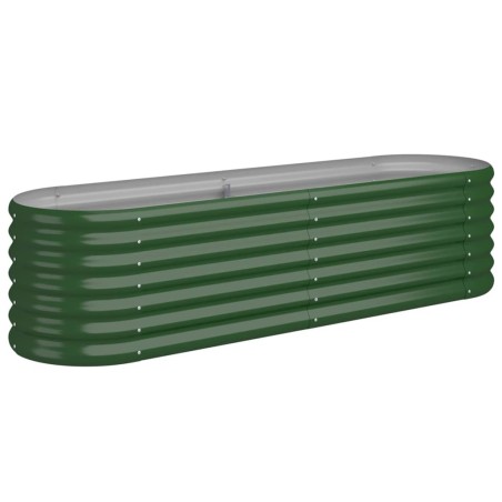 vidaXL Jardinera de acero con recubrimiento en polvo verde 152x40x36cm