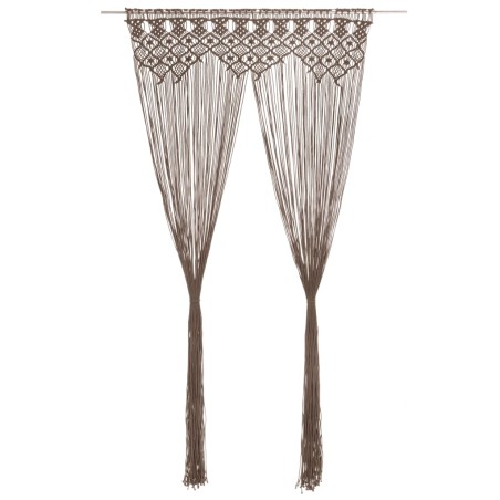 vidaXL Cortina de macramé algodón gris taupé 140x240 cm