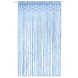 vidaXL Cortina de macramé algodón azul 140x240 cm