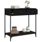 vidaXL Mesa consola madera de ingeniería negro 75x34,5x75 cm vidaXL Mesa consola madera de ingeniería negro 75x34,5x75 cm