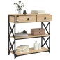 vidaXL Mesa consola madera de ingeniería roble Sonoma 75x28x75 cm vidaXL Mesa consola madera de ingeniería roble Sonoma 75x28x75 cm