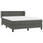 vidaXL Cama box spring con colchón terciopelo gris oscuro 140x200 cm vidaXL Cama box spring con colchón terciopelo gris oscuro 140x200 cm