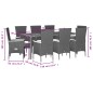 vidaXL Set de comedor de jardín 9 pzas y cojines ratán sintético negro