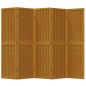 vidaXL Biombo separador de 5 paneles madera maciza paulownia marrón vidaXL Biombo separador de 5 paneles madera maciza paulownia marrón