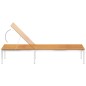 vidaXL Tumbona con cojín madera maciza de acacia y acero inoxidable vidaXL Tumbona con cojín madera maciza de acacia y acero inoxidable