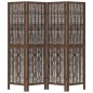vidaXL Biombo separador de 4 paneles madera paulownia marrón oscuro vidaXL Biombo separador de 4 paneles madera paulownia marrón oscuro