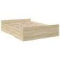 vidaXL Cama con cajones madera ingeniería roble Sonoma 140x190 cm