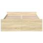 vidaXL Cama con cajones madera ingeniería roble Sonoma 140x190 cm