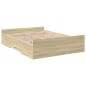 vidaXL Cama con cajones madera ingeniería roble Sonoma 140x190 cm