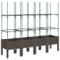 vidaXL Jardinera con enrejado PP marrón 160x40x142,5 cm vidaXL Jardinera con enrejado PP marrón 160x40x142,5 cm